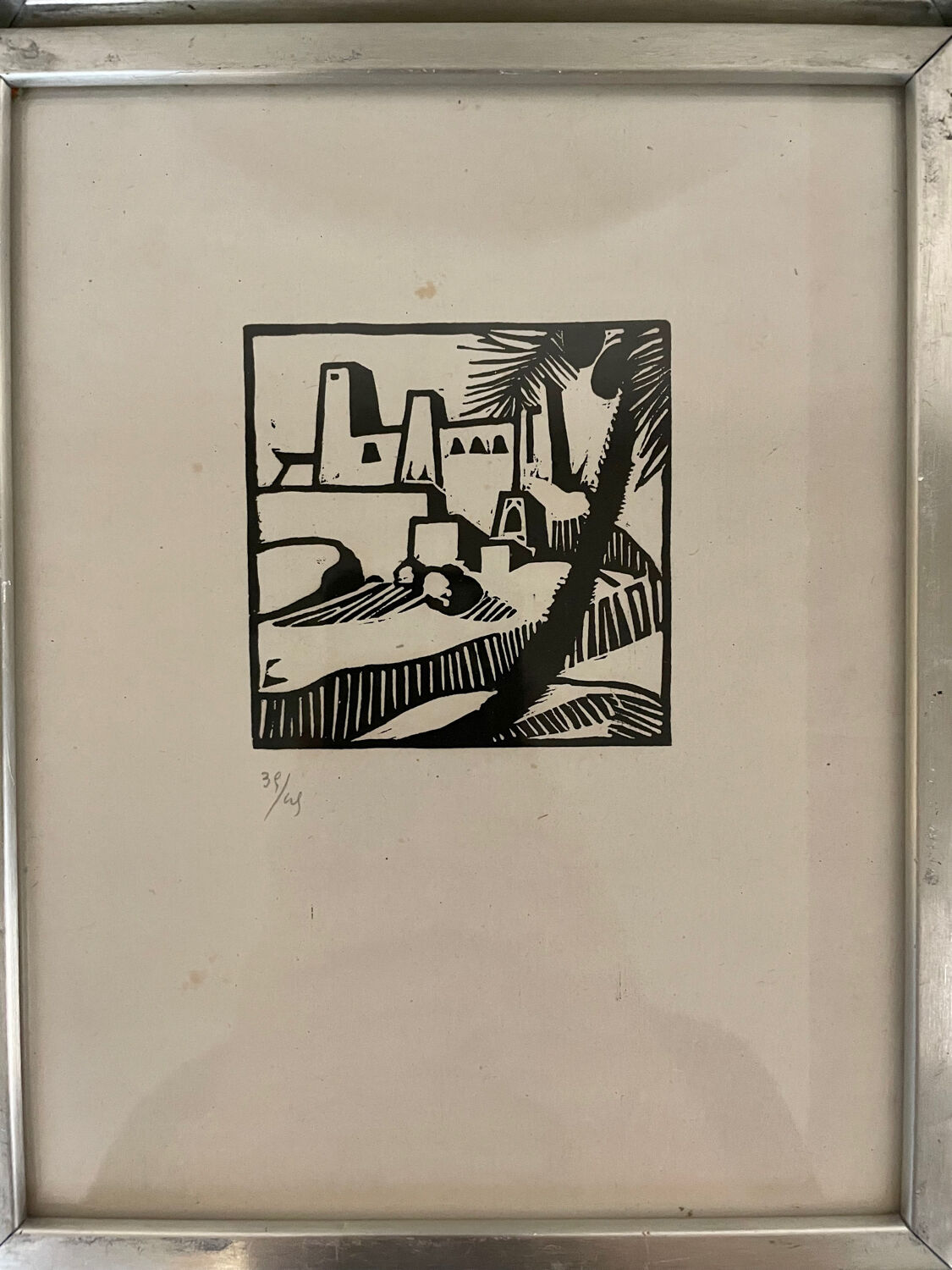 Ensemble de six linogravure art deco