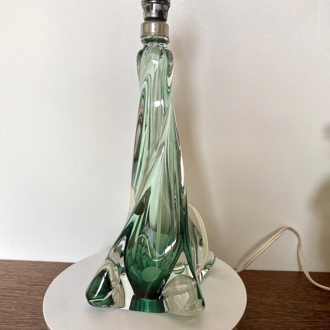 Dark green Val Saint Lambert lamp