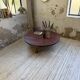 Table basse ronde tripode années 50