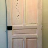 Passage door with three molded panels in solid fir, 20th century