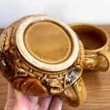 Pair of Japanese Majolica Soup Bowls Featuring Tomatoes and Onions