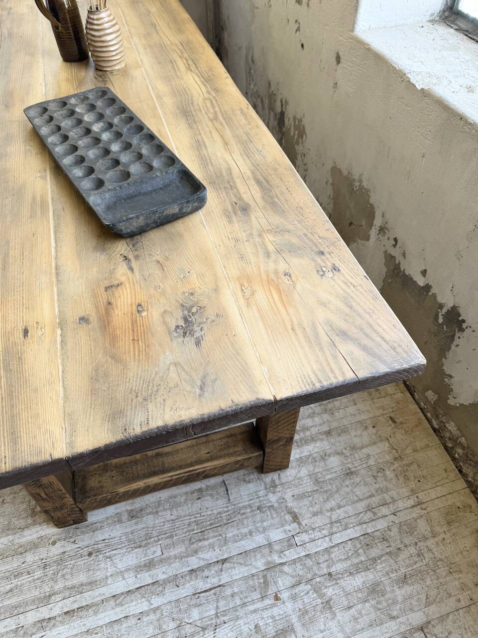 1950s pine farmhouse table 220cm