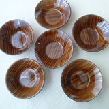 Set of 6 cups Digoin Sarreguemines Model Domino Vintage