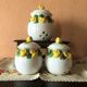 3 jars preservatives condiments onions garlic shallot decoration slurry Lemon