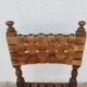 Spanish chair in oak with thick cognac leather straps, 1940s.