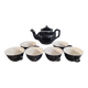 Antique black and white ceramic coffee set