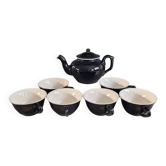 Antique black and white ceramic coffee set