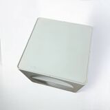 Vintage Table in Glossy Plastic with Rounded Cutouts and Wheels, 1970s