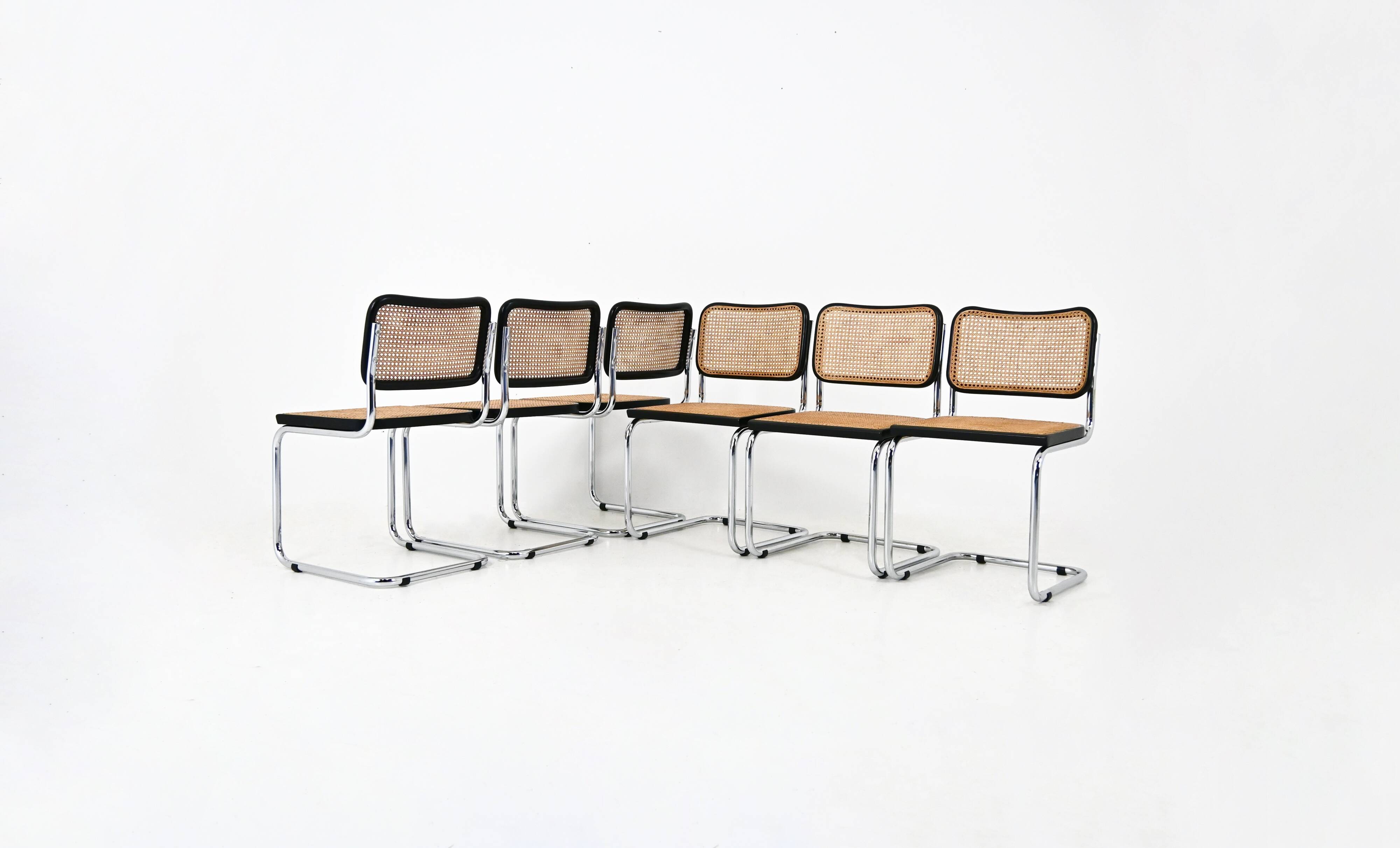 Ensemble de 6 Chaises de salle à manger Style B32 de Marcel Breuer