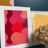 Life in pink, extra fine acrylic on canvas grain paper 290g