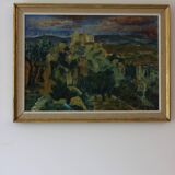 Vintage oil painting landscape