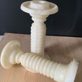 Pair of albatre candle holders