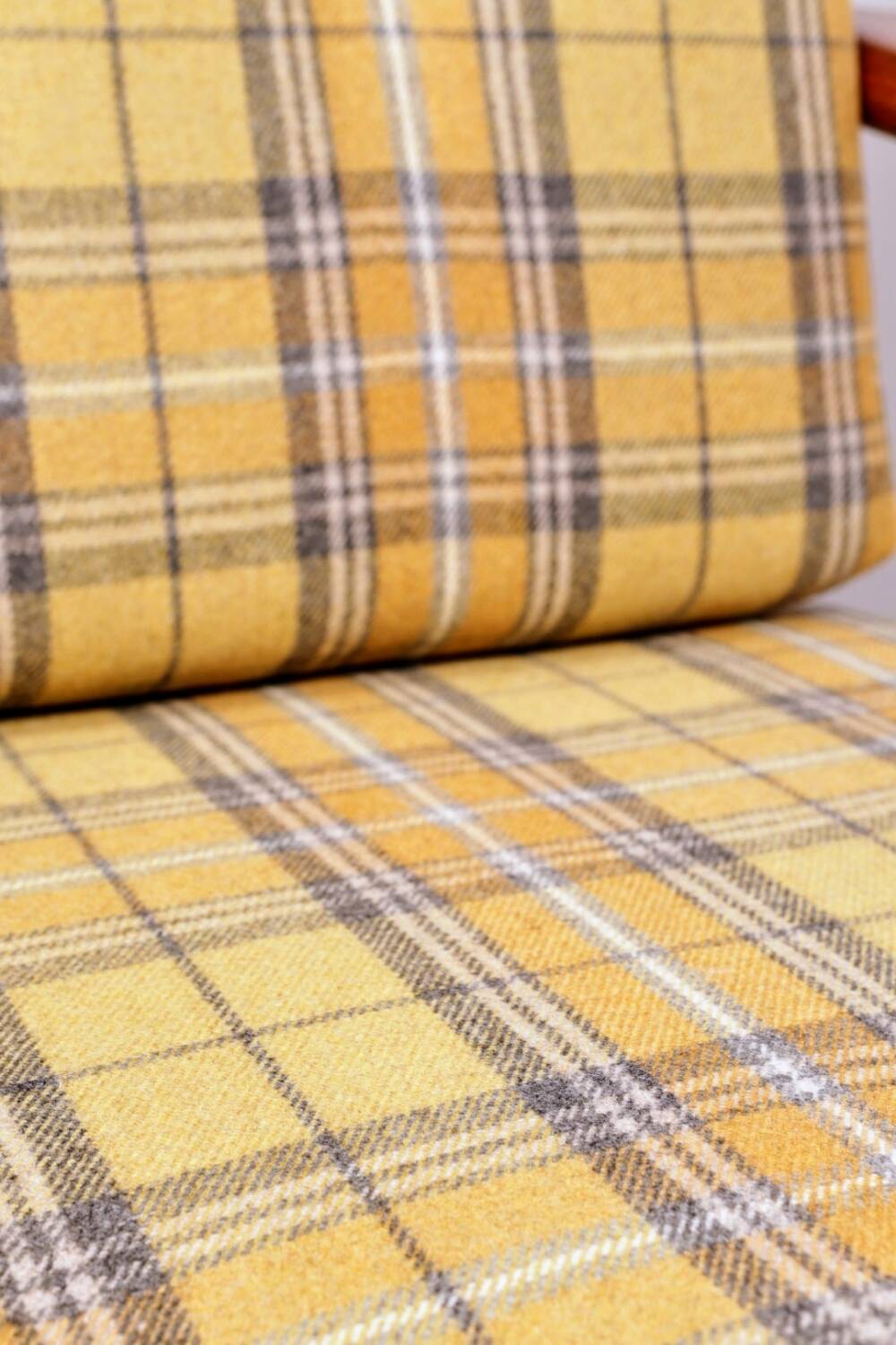 Vintage armchair tartan plaid wool design by Z. Baczyk 1965