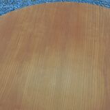 1950s round oak table, 2 heights, central quadripod leg