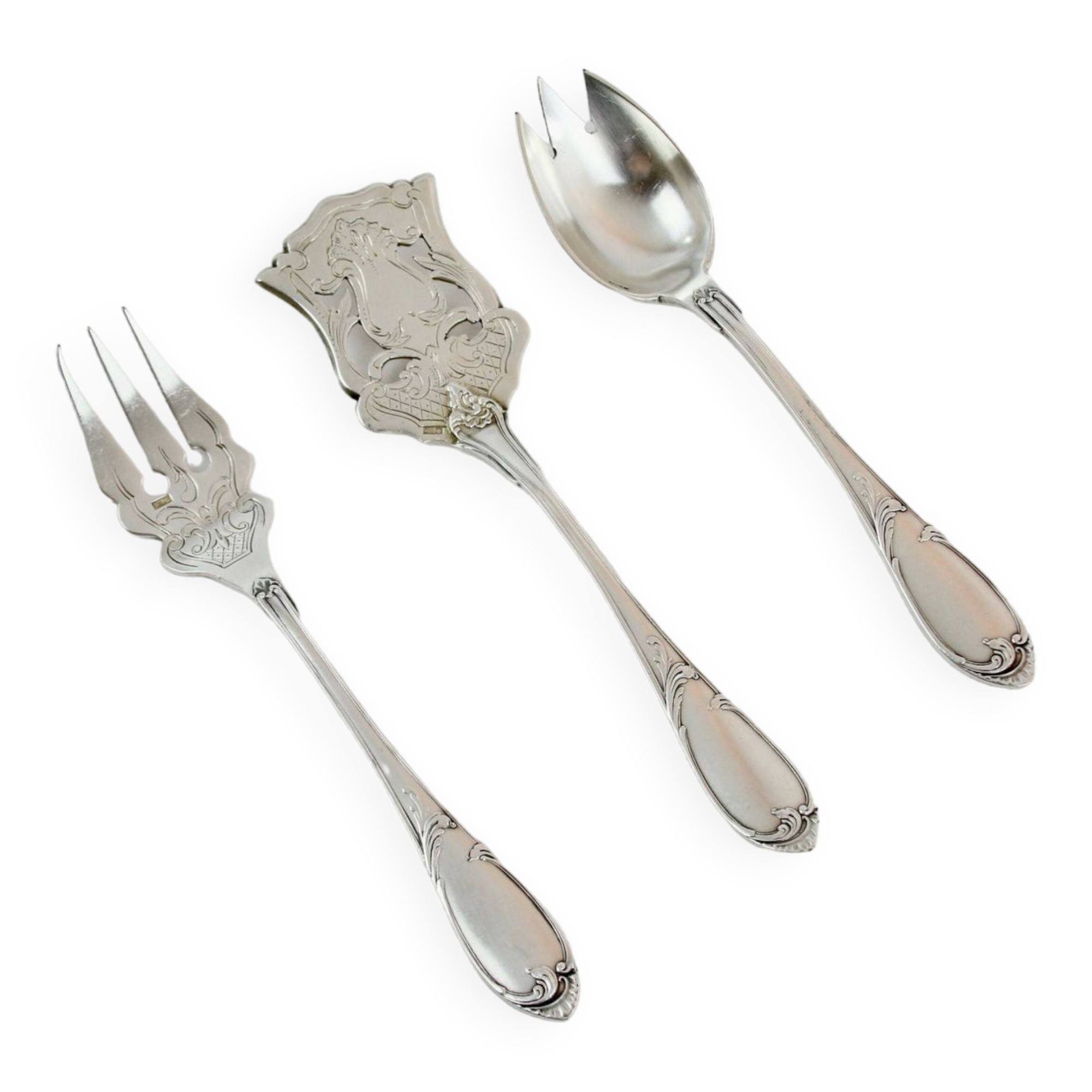 Chiseled Hors D'oeuvre Service In Swiss Silver Metal