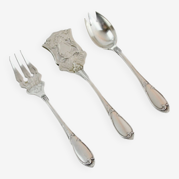 Chiseled Hors D'oeuvre Service In Swiss Silver Metal