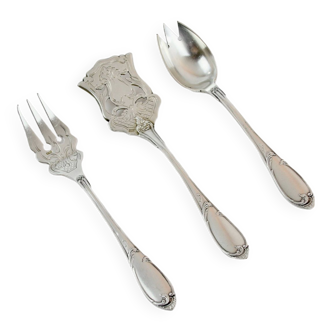 Chiseled Hors D'oeuvre Service In Swiss Silver Metal