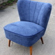 Jeans blue cocktail chair, vintage, 50