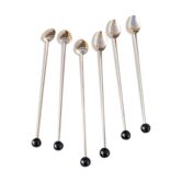 6 teaspoons gold metal and black beads