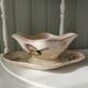 Longwy "Mésange" - Sauce boat on a polychrome ironstone base