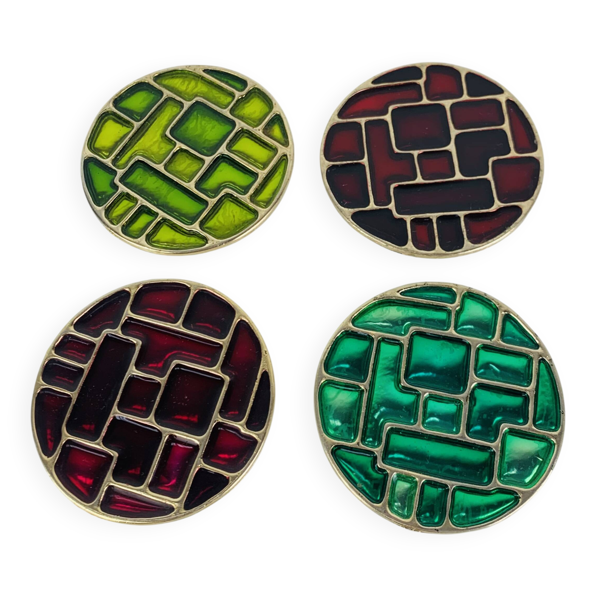 4 coasters in Mithé Espelt style, cloisonné enamels