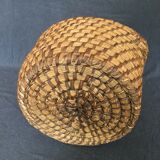 Woven straw handle basket