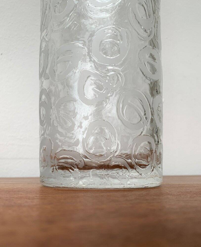 Large vase in raw glass, 1970s brutalism.