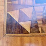 Inlaid living room pedestal table, italy 19th century, circa 1850