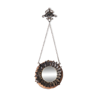 Small black metal sun mirror, 1950s