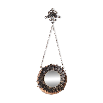 Small black metal sun mirror, 1950s
