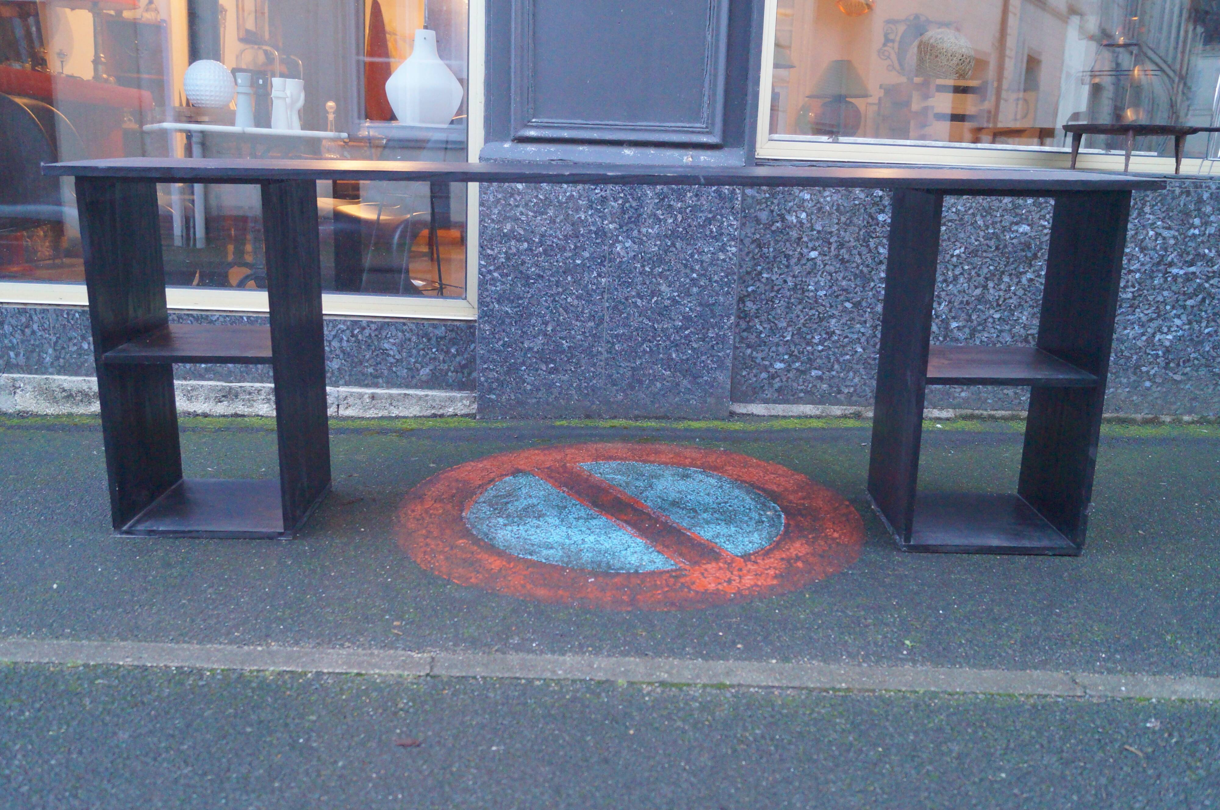 Modernist solid wood console
