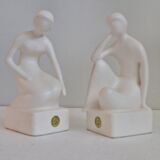 Mid-century figurative bookends by Royal Delf