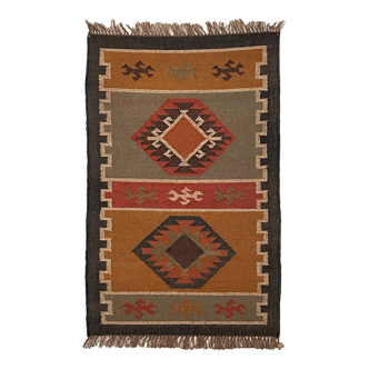 Tapis kilim tissé à la main en jute, tapis, 75 x 120 cm