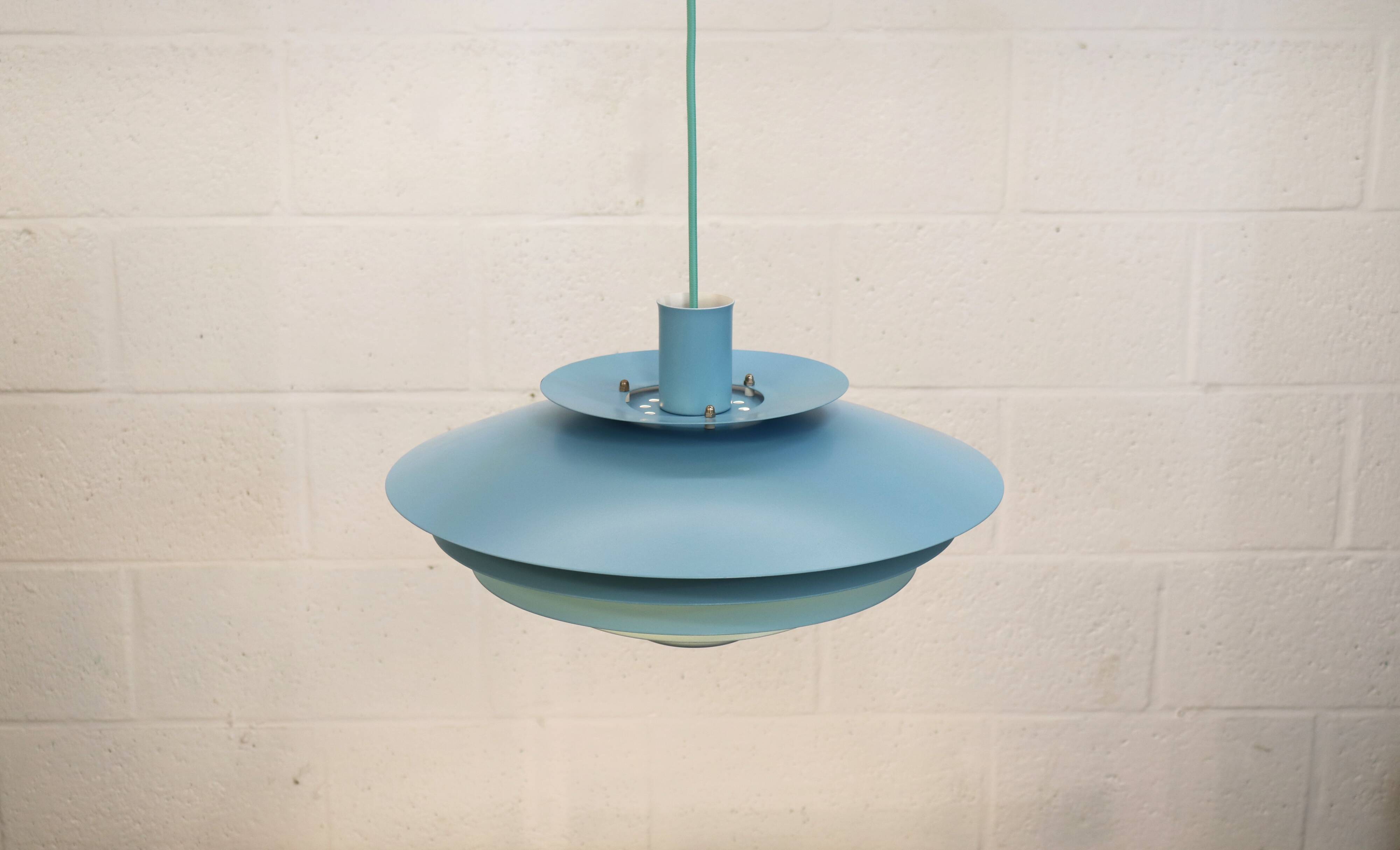 Unique blue colored Nordic Pendant Lamp by Form Light model 52610, Denmark