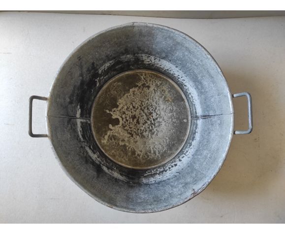 Old vintage retro zinc basin