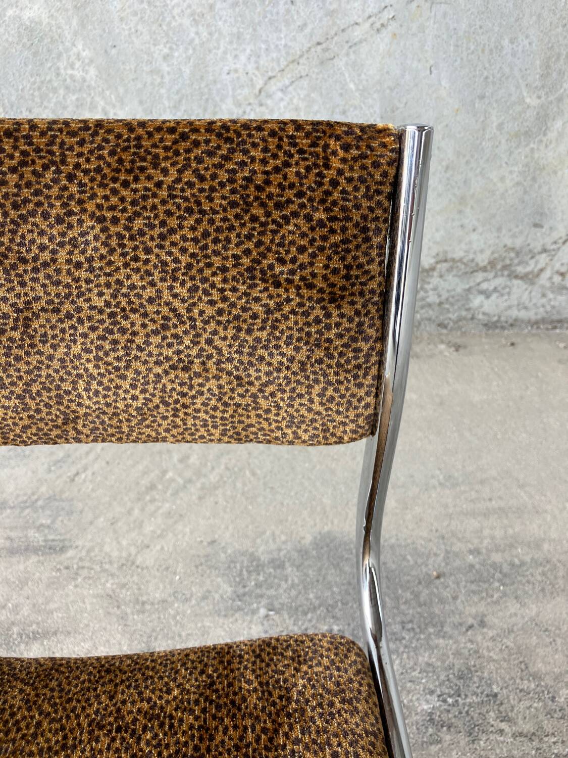 Leopard chrome chair, Arrben Italy, vintage 1970s