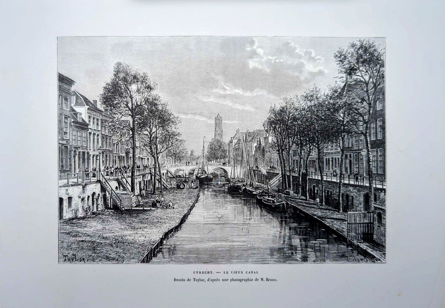 Utrecht, Netherlands, Vintage engraving, printed in 1879.