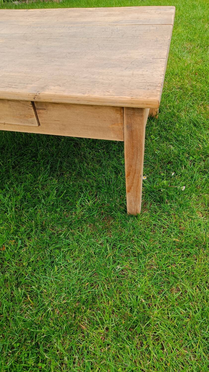 Raw wood coffee table