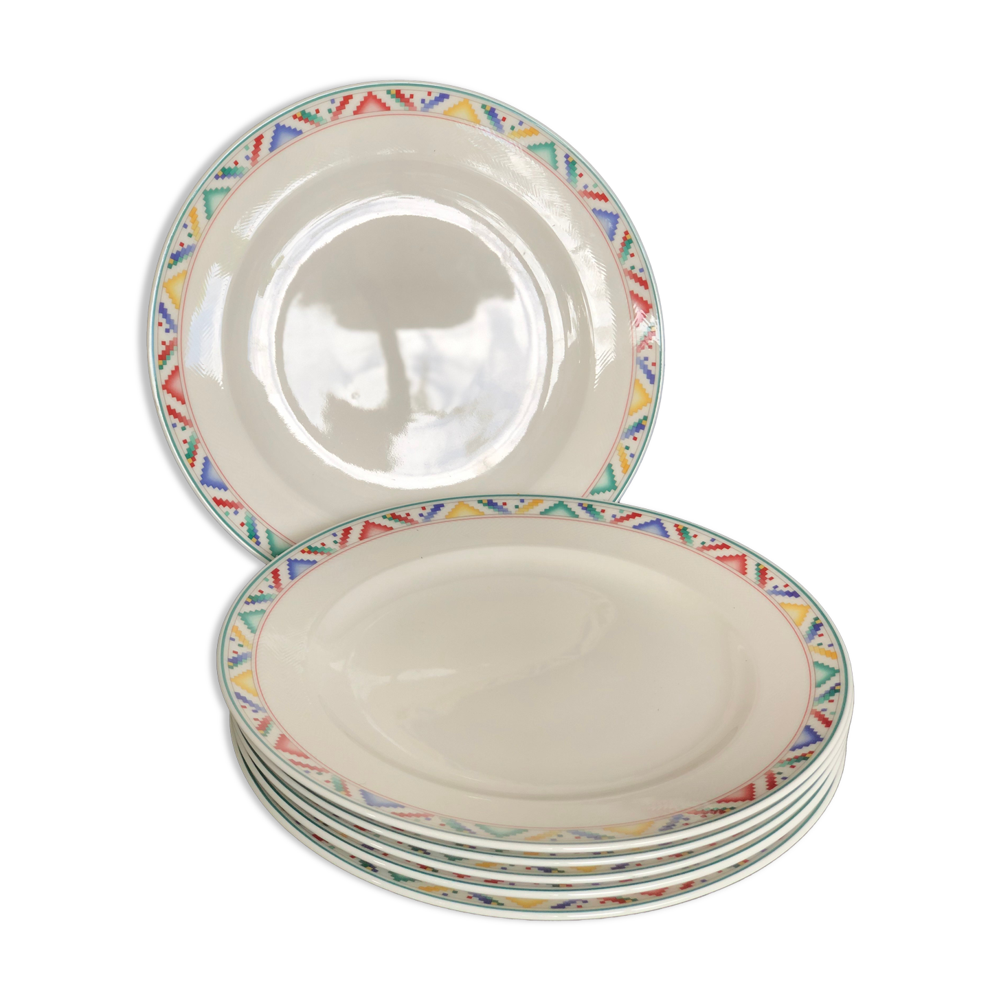 Six large porcelain plates Villeroy and Boch