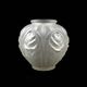 Art Deco ball vase with arches and roses in frosted molded glass