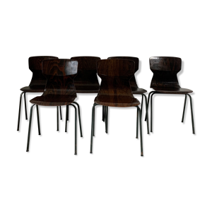 Ensemble de 6 chaises en bois de rose, eromes