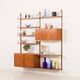 Hansen and Guldborg teak wall unit with a bar cabinet, Denmark 1950s