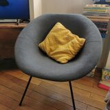 Designer shell armchair Claude vassal 1950
