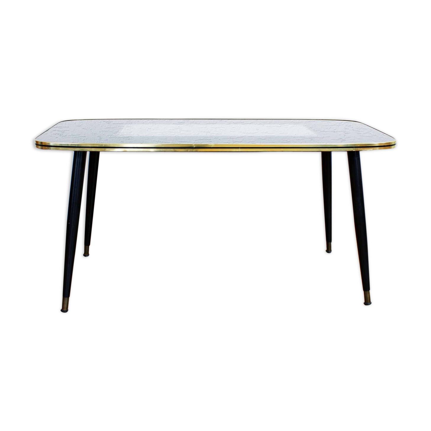 Low table with compass feet with decorative cabinet