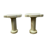 Pair of bathroom stand-up console in 20th century white enamel