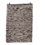 Handwoven recycled cotton rug - Dark brown and cream