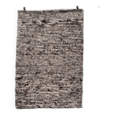 Tapis artisanal tissé main en coton recyclé - Marron foncé et crème