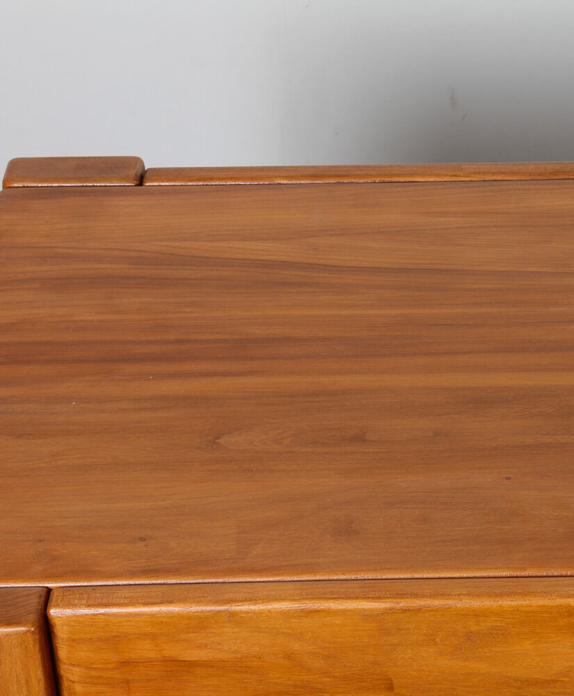 Solid elm desk published by Maison Regain, 1980