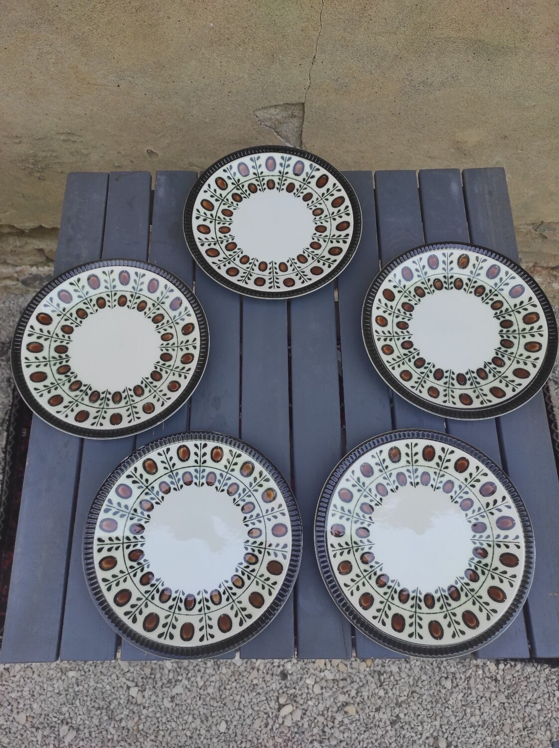 10 flat plates Boch la Louvière 60s