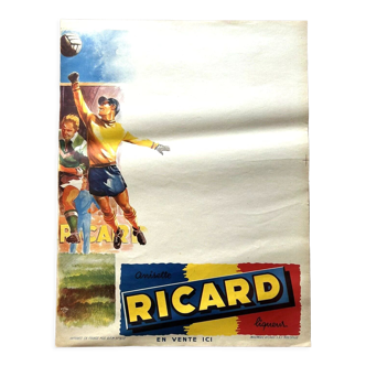 Old Ricard liqueur poster " G.Potier " football goalkeeper Anisette Pastis